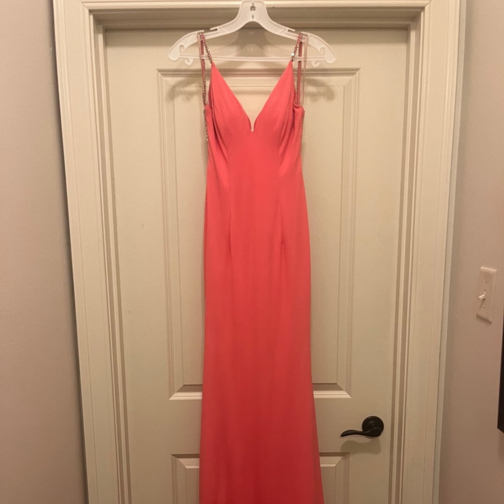 Jovani Pink Gown with Embellished Back
